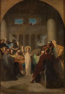 Sketch for the church of Saint-Etienne-du-Mont: Jesus among the doctors, 1865. Creator: Felix Giacomotti