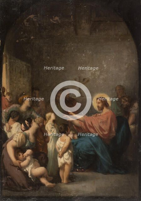 Sketch for the church of Saint-Etienne-du-Mont: Jesus and the little children, 1864. Creator: Felix Giacomotti.