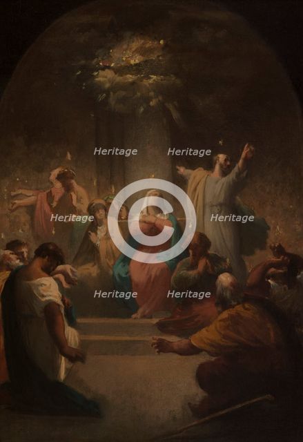 Sketch for the church of Saint-Etienne-du-Mont: Pentecost, 1864. Creator: Felix Giacomotti.