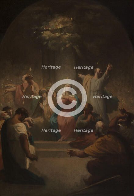 Sketch for the church of Saint-Etienne-du-Mont: Pentecost, 1864. Creator: Felix Giacomotti.