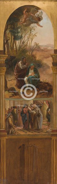 Sketch for the church of Saint-Eustache, c.1854.  Creator: Léon Riesener.