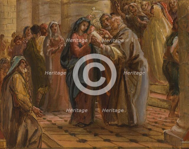 Sketch for the church of Saint-Eustache, c.1854. Creator: Léon Riesener.