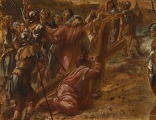 Sketch for the church of Saint-Eustache: Christ carrying the cross, c.1854. Creator: Léon Riesener