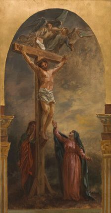 Sketch for the church of Saint-Eustache: Christ on the cross, c.1854. Creator: Léon Riesener