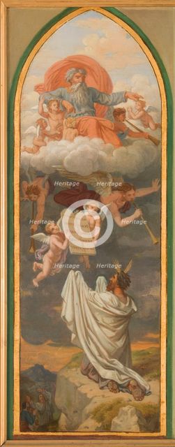 Sketch for the church of Saint-Gervais: Moses receiving the tablets..., between 1869 and 1872. Creator: Sébastien Louis Guillaume Norblin de la Gourdaine.