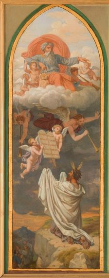 Sketch for the church of Saint-Gervais: Moses receiving the tablets..., between 1869 and 1872. Creator: Sébastien Louis Guillaume Norblin de la Gourdaine
