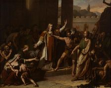 Sketch for the church of Saint-Laurent : St Laurence's martyrdom, c.1817. Creator: Pierre-Félix Trézel