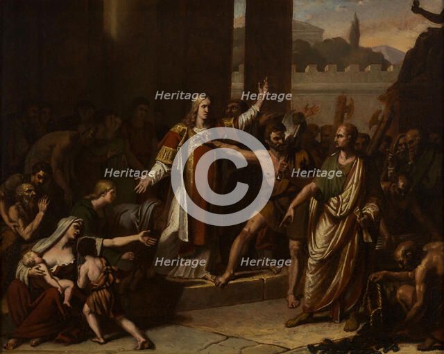 Sketch for the church of Saint-Laurent : St Laurence's martyrdom, c.1817.  Creator: Pierre-Félix Trézel.