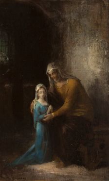 Sketch for the church of Saint-Louis-d'Antin - the Education of the Virgin, 1872. Creator: James Bertrand