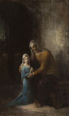 Sketch for the church of Saint-Louis-d'Antin - the Education of the Virgin, 1872. Creator: James Bertrand