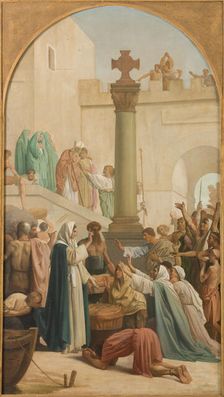 Sketch for the church of Saint-Sulpice : St Genevieve distributing bread...between 1860 and 1864. Creator: Louis Charles Timbal