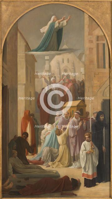 Sketch for the church of Saint-Sulpice: the plague, between 1860 and 1864 Creator: Louis Charles Timbal.