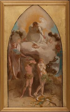 Sketch for the church of Saint-Séverin: Adam and Eve banished from paradise, 1865. Creator: Victor-Louis Mottez