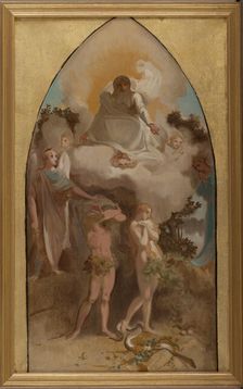Sketch for the church of Saint-Séverin: Adam and Eve banished from paradise, 1865. Creator: Victor-Louis Mottez