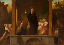Sketch for the church of Saint-Séverin: the apostolic life of St Francis de Sales, c.1852. Creator: Victor-Louis Mottez