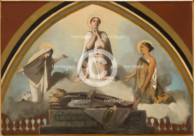 Sketch for the church of Saint-Séverin: the apotheosis of St Francis de Sales, c.1852. Creator: Victor-Louis Mottez.