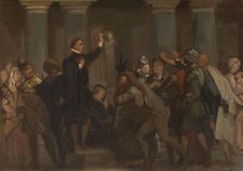 Sketch for the church of Saint-Séverin: the childhood of Saint Francis de Sales..., c.1852. Creator: Victor-Louis Mottez