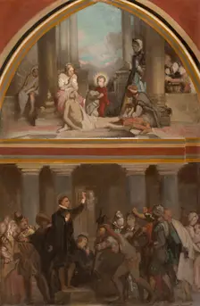 Sketch for the church of Saint-Séverin: the childhood of St Francis de Sales..., c.1852. Creator: Victor-Louis Mottez