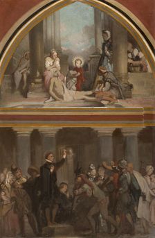 Sketch for the church of Saint-Séverin: the childhood of St Francis de Sales..., c.1852. Creator: Victor-Louis Mottez