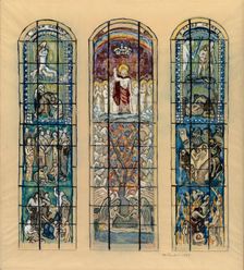 Sketch for the chancel stained glass window in Turku Cathedral, 1923. Creator: Magnus Enckell