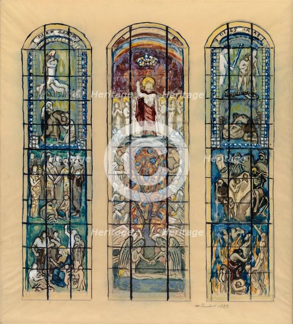 Sketch for the chancel stained glass window in Turku Cathedral, 1923. Creator: Magnus Enckell.