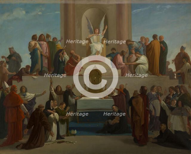 Sketch for the chapel of the Sorbonne : Theology, 1870. Creator: Louis Charles Timbal.