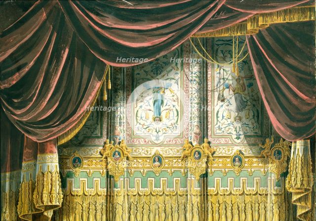 Sketch for the curtain for the Michael Theatre in Saint Petersburg, 1852. Artist: Roller, Andreas Leonhard (1805-1891)