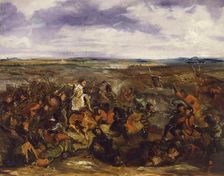 Sketch for the Battle of Poitiers, 1829-1830. Creator: Eugene Delacroix