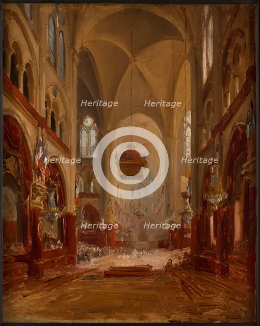 Sketch for the baptism of Louis-Philippe-Albert d'Orléans, count of Paris, 1842. Creator: Unknown.