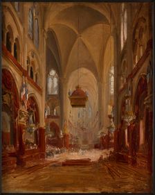Sketch for the baptism of Louis-Philippe-Albert d'Orléans, count of Paris, 1842. Creator: Unknown
