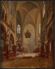 Sketch for the baptism of Louis-Philippe-Albert d'Orléans, count of Paris, 1842. Creator: Unknown