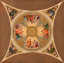 Sketch for the dome the church of Saint-Roch in Paris, c.1859. Creator: Adolphe Roger