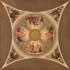 Sketch for the dome the church of Saint-Roch in Paris, c.1859. Creator: Adolphe Roger