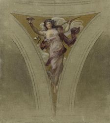 Sketch for the dome above the escalier des fêtes in the Hôtel de Ville...between 1888 and 1899. Creator: Francois Schommer