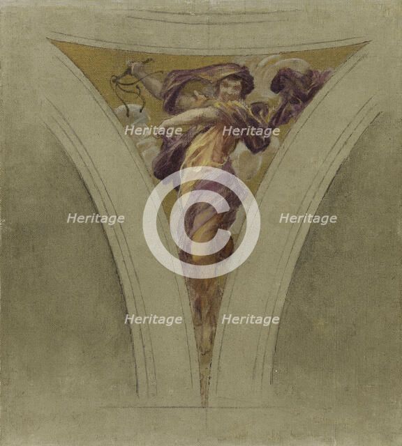 Sketch for the dome above the escalier des fêtes in the Hôtel de Ville...between 1888 and 1899.  Creator: Francois Schommer.