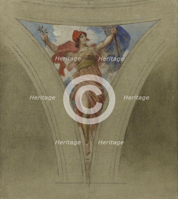 Sketch for the dome above the escalier des fêtes in the Hôtel de Ville...between 1888 and 1899.  Creator: Francois Schommer.