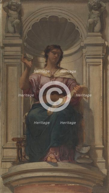 Sketch for the dome of the Denon pavilion at the Louvre: l'observation (ou l'imprimerie), 1864. Creator: Charles Louis Lucien Muller.