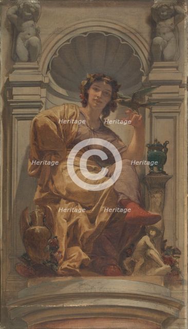 Sketch for the dome of the Denon pavilion at the Louvre: La fantaisie, c.1864. Creator: Charles Louis Lucien Muller.