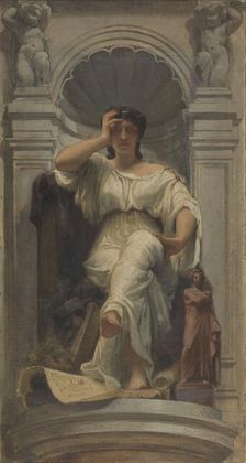 Sketch for the dome of the Denon pavilion at the Louvre: La pensée (ou l'architecture), 1864. Creator: Charles Louis Lucien Muller