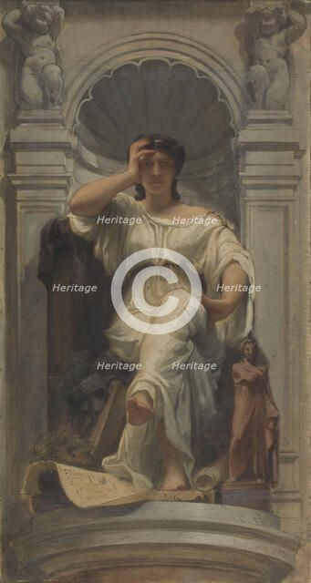 Sketch for the dome of the Denon pavilion at the Louvre: La pensée (ou l'architecture), 1864. Creator: Charles Louis Lucien Muller.