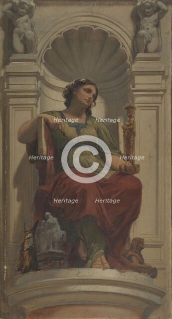 Sketch for the dome of the Denon pavilion at the Louvre: l'invention (ou la sculpture), 1864. Creator: Charles Louis Lucien Muller.