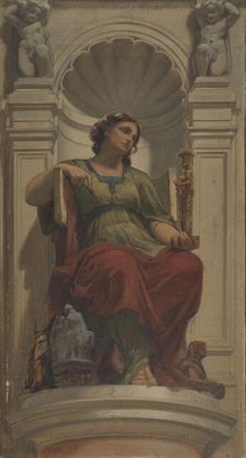 Sketch for the dome of the Denon pavilion at the Louvre: l'invention (ou la sculpture), 1864. Creator: Charles Louis Lucien Muller