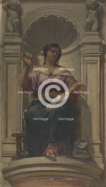 Sketch for the dome of the Denon pavilion at the Louvre: l'observation (ou l'imprimerie), 1864. Creator: Charles Louis Lucien Muller.