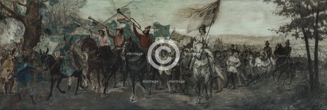 Sketch for the decor in the gallery of the Cour d'Honneur at the Sorbonne: Fete du..., c1894-1903. Creator: Jean Joseph Weerts.
