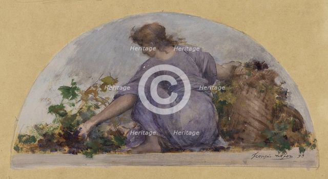 Sketch for the dining room of the Hotel de Ville, Harvest, c1893. Creator: Francois Lafon.