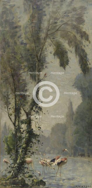 Sketch for the escalier des fêtes at the Hôtel de Ville, Paris : The Jardin d'Acclimatation, c.1891. Creator: Paul Vayson.