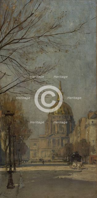 Sketch for the escalier des Fêtes in the Hôtel de Ville...Boulevard des Invalides...1889 and 1891.  Creator: Jean Henri Zuber.