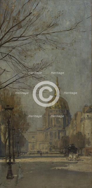 Sketch for the escalier des Fêtes in the Hôtel de Ville...Boulevard des Invalides...1889 and 1891.  Creator: Jean Henri Zuber.