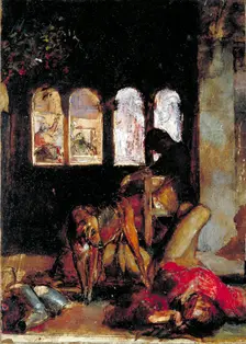 Sketch for The Eve of St Agnes c1847. Artist: William Holman Hunt