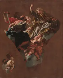 Sketch for "The Four Prophets of Israel" (for Il Gesù, Rome), c. 1675-1677. Creator: Giovanni Battista Gaulli (Italian, 1639-1709)